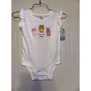 Carters “Always Happy” 24M Onsie With Animals Easter Bunny Rabbit